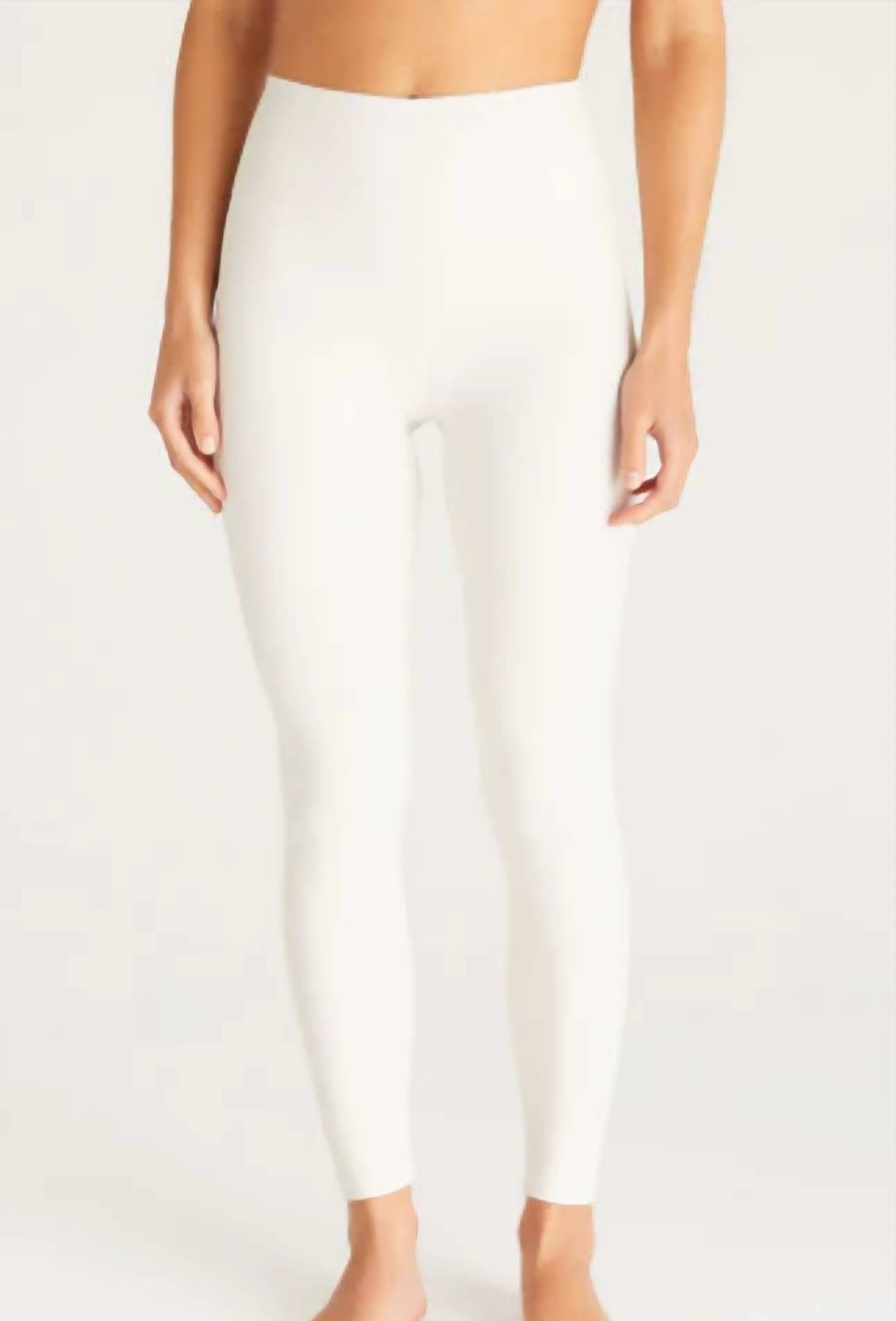 New Z Supply Finesse Rib 7/8 Legging In Sandstone